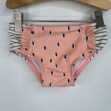 Size 12m: Jessica Simpson Peach/Navy/White Print Long Sleeve 2pc Swimsuit