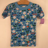 Size 5 (110): Hanna Andersson Blue Floral 2pc Shorty PJs