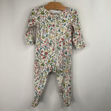 Size 9m: Carter's White Floral 1pc Footy PJs