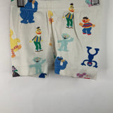Size 3 (90): Hanna Andersson White Sesame Street 2pc Shorty PJs
