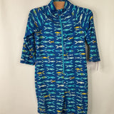 Size 4: LL Bean Blue Fish Print 1pc Swim Suit