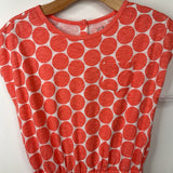 Size 12: Primary White/Pink Polka Dot Shorty Romper