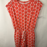 Size 12: Primary White/Pink Polka Dot Shorty Romper