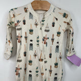 Size 0-3m: Goumi Beige Hanging Plants Footed Long Sleeve PJS NEW