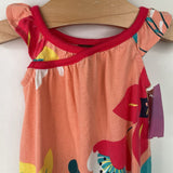 Size 0-3m: Tea Pink/Colorful Floral Print Tank Romper