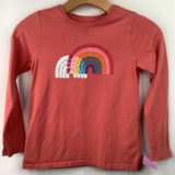 Size 8: Tea Orange/Rainbow Print Long Sleeve Shirt
