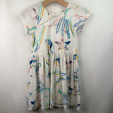 Size 8-10: Tea White Colorful Sealife Short Sleeve Dress