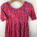 Size 10 (140): Hanna Andersson Pink Red Blue Floral Half Sleeve Dress
