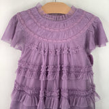 Size 6-7: Mini Boden Purple Tulle Ruffled Short Sleeve Dress