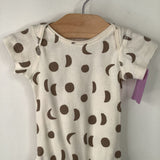 Size NB: Hanna Andersson White Brown Moon Onesie