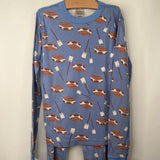 Size 14-16 (160): Hanna Andersson Blue Smores Print 2pc PJs