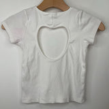 Size 10: Zara White Heart Cut-Out Back T-Shirt
