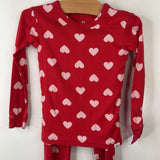 Size 5: GAP Red/Pink Heart Print 2pc PJs
