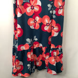 Size 14: Tea Blue Pink Floral Tank Dress