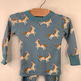 Size 18m (80): Hanna Andersson Blue Horse 2pc PJs