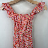 Size 7: Tea Collection White/Pink Floral Print Tank Romper