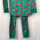 Size 5 (110): Hanna Andersson Green/Pink Tigers 2pc PJs