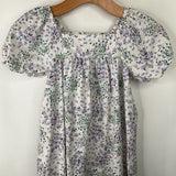 Size 7: Crewcuts White Purple Floral Short Sleeve Dress
