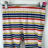 Size 8 (130): Hanna Andersson White/Multi Striped Leggings