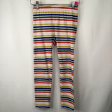 Size 8 (130): Hanna Andersson White/Multi Striped Leggings