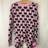 Size 10 (140): Hanna Andersson Pink/Black Kitties 2pc PJs