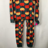 Size 10 (140): Hanna Andersson Grey/Red/Orange Caramel Apple 2pc PJs