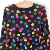 Size 6-7 (120): Hanna Andersson Black/Multi Polka Dots Long Sleeve Dress