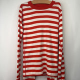 Size 12 (150): Hanna Andersson White/Red Striped 2pc PJs