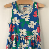 Size 6-7 (120): Hanna Andersson Blue/White Floral Tank Dress REDUCED