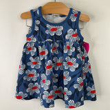 Size 6-12m (70): Hanna Andersson Navy/White/Red Floral Tank Dress & Bloomers