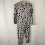 Size 6-12m: Hanna Andersson Grey/Black Stars 1pc Zip Up Pjs