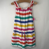 Size 5-6: Boden White/Multi Striped Tank Romper