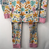 Size 5 (110): Hanna Andersson White/Multi Floral 2pc PJs