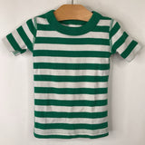 Size 2 (85): Hanna Andersson Green White Striped 2pc Shorty PJs