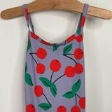Size 6-7 (120): Hanna Andersson Purple Red Cherries 1pc Swimsuit