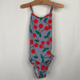 Size 6-7 (120): Hanna Andersson Purple Red Cherries 1pc Swimsuit