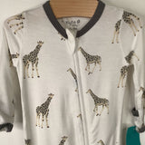 Size 0-3m: Kyte White/Grey Giraffe 1pc Footy PJs